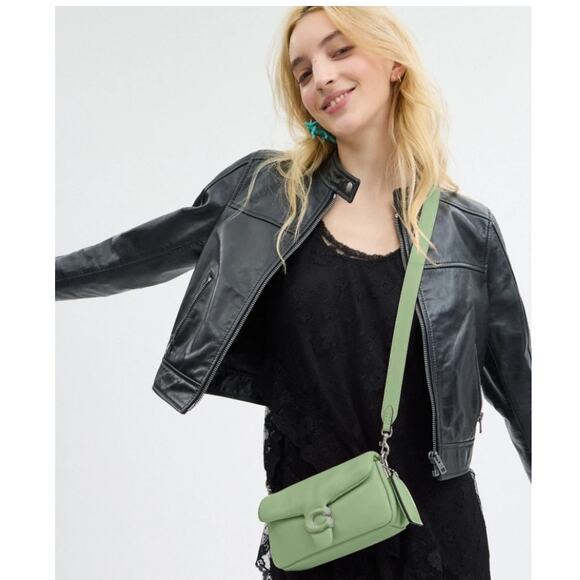 Coach Pillow Tabby Shoulder Bag 20 Leather In Silver/Pale Pistachio NWT CR703 - Picture 12 of 13